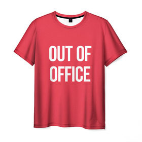 Мужская футболка 3D с принтом Out of office , 100% полиэфир | прямой крой, круглый вырез горловины, длина до линии бедер | break | not working | out of office | rest | status | vacation | вне офиса | не работаю | отдых | отпуск | перерыв | статус