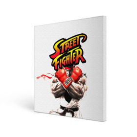 Холст квадратный с принтом Street fighter , 100% ПВХ |  | capcom | fighter | fighting | street | боец | суторито фаита | уличный | файтинг