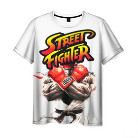 Мужская футболка 3D с принтом Street fighter , 100% полиэфир | прямой крой, круглый вырез горловины, длина до линии бедер | capcom | fighter | fighting | street | боец | суторито фаита | уличный | файтинг