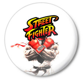 Значок с принтом Street fighter ,  металл | круглая форма, металлическая застежка в виде булавки | Тематика изображения на принте: capcom | fighter | fighting | street | боец | суторито фаита | уличный | файтинг