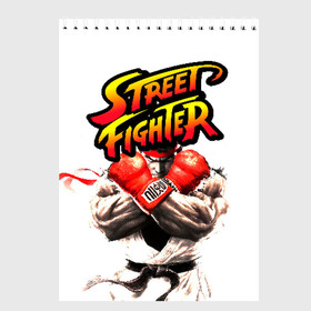 Скетчбук с принтом Street fighter , 100% бумага
 | 48 листов, плотность листов — 100 г/м2, плотность картонной обложки — 250 г/м2. Листы скреплены сверху удобной пружинной спиралью | Тематика изображения на принте: capcom | fighter | fighting | street | боец | суторито фаита | уличный | файтинг