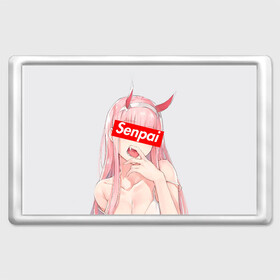 Магнит 45*70 с принтом Senpai 02 , Пластик | Размер: 78*52 мм; Размер печати: 70*45 | 02 | ahegao | anime | darling in the franxx | franxx | manga | senpai | аниме | ахегао | манга | милый во франксе | сенпай | франкс