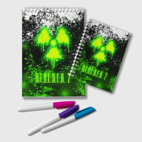 Блокнот с принтом S T A L K E R 2 , 100% бумага | 48 листов, плотность листов — 60 г/м2, плотность картонной обложки — 250 г/м2. Листы скреплены удобной пружинной спиралью. Цвет линий — светло-серый
 | Тематика изображения на принте: bandit | chernobyl | pripyat | s.t.a.l.k.e.r. 2 | shadow of chernobyl | stalker | stalker 2 | бандиты | меченый | припять | сталкер | сталкер 2 | тени чернобыля | чернобыль | чистое небо