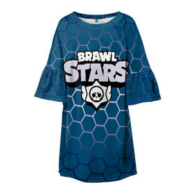 Детское платье 3D с принтом BRAWL STARS , 100% полиэстер | прямой силуэт, чуть расширенный к низу. Круглая горловина, на рукавах — воланы | android | brawl stars | games | mobile game | stars | игры | мобильные игры