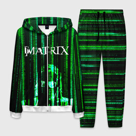 Мужской костюм 3D с принтом Matrix , 100% полиэстер | Манжеты и пояс оформлены тканевой резинкой, двухслойный капюшон со шнурком для регулировки, карманы спереди | keanu | matrix | reeves | the matrix | киану | матрица | морфиус | ривз