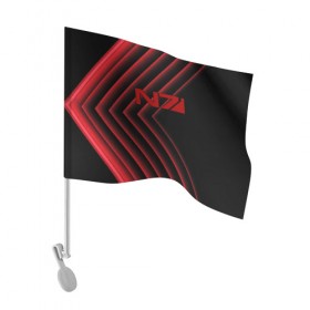Флаг для автомобиля с принтом N7 , 100% полиэстер | Размер: 30*21 см | bioware | fantastic | game | john shepard | n7 | normandy | reapers | sci fi | turian | джон шепард | жнецы | турианец