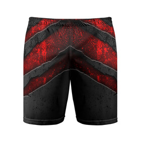 Мужские шорты спортивные с принтом Black  Red Metal ,  |  | metal | texture | абстракция | камень | лава | метал | текстура | черная