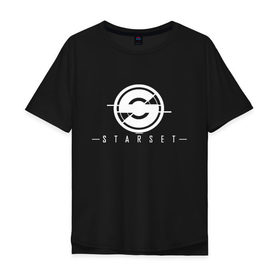 Мужская футболка хлопок Oversize с принтом Starset Logo , 100% хлопок | свободный крой, круглый ворот, “спинка” длиннее передней части | logo | rock | starset | лого | рок | старсет