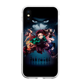 Чехол для iPhone XS Max матовый с принтом Kimetsu no Yaiba , Силикон | Область печати: задняя сторона чехла, без боковых панелей | Тематика изображения на принте: blade of demon | demon slayer | kimetsu no yaiba | клинок | рассекающий демонов