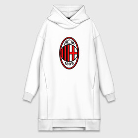 Платье-худи хлопок с принтом AC MILAN ,  |  | football | italia | logo | milan | sport | италия | лига | лого | милан | спорт | фк | футбол | футбольный клуб | эмблема