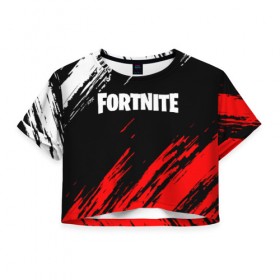 Женская футболка Cropp-top с принтом FORTNITE , 100% полиэстер | круглая горловина, длина футболки до линии талии, рукава с отворотами | fortnite | fortnite 2 | fortnite x маршмелло | ikonik | marshmello | ninja | ninja streamer | иконик | ниндзя | фортнайт | фортнайт 2 | фортнайт глава 2