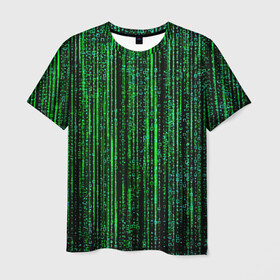 Мужская футболка 3D с принтом МАТРИЦА КАК В КИНО , 100% полиэфир | прямой крой, круглый вырез горловины, длина до линии бедер | agent smith | hugo weaving | keanu reeves | the matrix | киану ривз | код | матрица | матрица 4 | нео | цифры