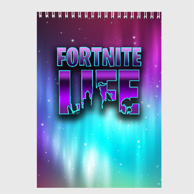 Скетчбук с принтом Fortnite LIFE , 100% бумага
 | 48 листов, плотность листов — 100 г/м2, плотность картонной обложки — 250 г/м2. Листы скреплены сверху удобной пружинной спиралью | battle | fortnite | funny | kills | royale | save | season | the | twitch | world | битва | борьба | зомби | королевская | оружие | скины | стратегия | фортнайт