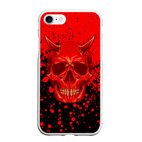 Чехол для iPhone 7/8 матовый с принтом Devil Skull , Силикон | Область печати: задняя сторона чехла, без боковых панелей | blood | devil | halloween | horror | paint | skull | дьявол | краска | кровь | страшный | хеллоуин | хэлуин | череп