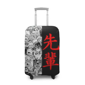 Чехол для чемодана 3D с принтом SENPAI (JAPAN 02) , 86% полиэфир, 14% спандекс | двустороннее нанесение принта, прорези для ручек и колес | ahegao | anime | japan | manga | sempai | senpai | аниме | ахегао | лицо | манга | семпай | сенпай | япония