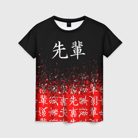 Женская футболка 3D с принтом SENPAI (JAPAN 08) , 100% полиэфир ( синтетическое хлопкоподобное полотно) | прямой крой, круглый вырез горловины, длина до линии бедер | ahegao | anime | japan | manga | sempai | senpai | аниме | ахегао | лицо | манга | семпай | сенпай | япония