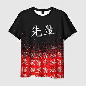 Мужская футболка 3D с принтом SENPAI (JAPAN 08) , 100% полиэфир | прямой крой, круглый вырез горловины, длина до линии бедер | ahegao | anime | japan | manga | sempai | senpai | аниме | ахегао | лицо | манга | семпай | сенпай | япония