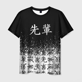 Мужская футболка 3D с принтом SENPAI (JAPAN 06) , 100% полиэфир | прямой крой, круглый вырез горловины, длина до линии бедер | ahegao | anime | japan | manga | sempai | senpai | аниме | ахегао | лицо | манга | семпай | сенпай | япония