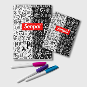 Блокнот с принтом SENPAI , 100% бумага | 48 листов, плотность листов — 60 г/м2, плотность картонной обложки — 250 г/м2. Листы скреплены удобной пружинной спиралью. Цвет линий — светло-серый
 | ahegao | anime | senpai | аниме | ахегао. | ахэгао | семпай | сенпаи