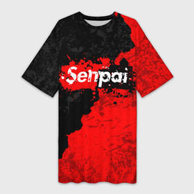 Платье-футболка 3D с принтом SENPAI ,  |  | ahegao | anime | senpai | аниме | ахегао. | ахэгао | семпай | сенпаи