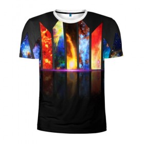 Мужская футболка 3D спортивная с принтом GALAXY , 100% полиэстер с улучшенными характеристиками | приталенный силуэт, круглая горловина, широкие плечи, сужается к линии бедра | galaxy | nebula | rdcosmoday19 | space | star | абстракция | вселенная | галактика | звезда | звезды | космический | планеты