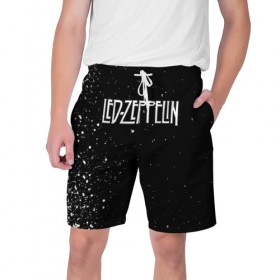 Мужские шорты 3D с принтом Led Zeppelin ,  полиэстер 100% | прямой крой, два кармана без застежек по бокам. Мягкая трикотажная резинка на поясе, внутри которой широкие завязки. Длина чуть выше колен | 