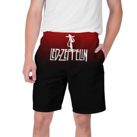 Мужские шорты 3D с принтом Led Zeppelin ,  полиэстер 100% | прямой крой, два кармана без застежек по бокам. Мягкая трикотажная резинка на поясе, внутри которой широкие завязки. Длина чуть выше колен | Тематика изображения на принте: led zeppelin | лед зеппелин