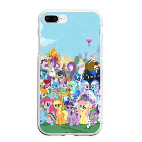 Чехол для iPhone 7Plus/8 Plus матовый с принтом MY LITTLE PONY , Силикон | Область печати: задняя сторона чехла, без боковых панелей | my little pony | pinkie pie | scootaloo | spike | sweaty balls | искорка | крошка бель | маленькие пони | мульфтфильм | пони | скутолу | эппл блум