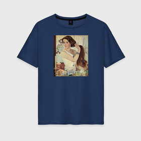 Женская футболка хлопок Oversize с принтом Серебрякова ( картина) , 100% хлопок | свободный крой, круглый ворот, спущенный рукав, длина до линии бедер
 | живопись | искусство | картина | художники | шедевры