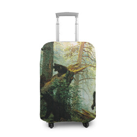 Чехол для чемодана 3D с принтом Утро в сосновом лесу , 86% полиэфир, 14% спандекс | двустороннее нанесение принта, прорези для ручек и колес | живопись | искусство | картина | художники | шедевры