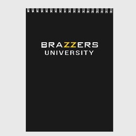 Скетчбук с принтом Вrazzers university , 100% бумага
 | 48 листов, плотность листов — 100 г/м2, плотность картонной обложки — 250 г/м2. Листы скреплены сверху удобной пружинной спиралью | brazers | brazzers | brazzers university | бразерс | бразэрс | университет бразерс