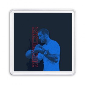 Магнит 55*55 с принтом Krusher , Пластик | Размер: 65*65 мм; Размер печати: 55*55 мм | boxing | kovalev | krusher | sergey kovalev | wbo | бокс | ковалев