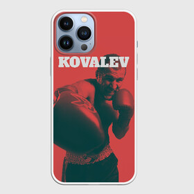 Чехол для iPhone 13 Pro Max с принтом Kovalev ,  |  | Тематика изображения на принте: boxing | kovalev | krusher | sergey kovalev | wbo | бокс | ковалев