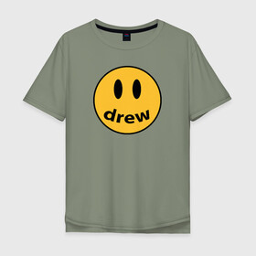 Мужская футболка хлопок Oversize с принтом Джастин Бибер Drew , 100% хлопок | свободный крой, круглый ворот, “спинка” длиннее передней части | bieber | drew | justin | justin drew bieber | бибер | джастин | дрю