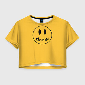Женская футболка Crop-top 3D с принтом Джастин Бибер , 100% полиэстер | круглая горловина, длина футболки до линии талии, рукава с отворотами | bieber | drew | justin | justin drew bieber | бибер | джастин | дрю