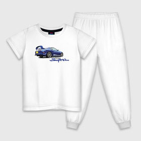 Детская пижама хлопок с принтом Toyota Supra , 100% хлопок |  брюки и футболка прямого кроя, без карманов, на брюках мягкая резинка на поясе и по низу штанин
 | Тематика изображения на принте: supra | toyota | toyota supra