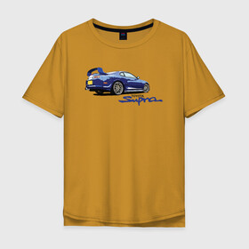 Мужская футболка хлопок Oversize с принтом Toyota Supra , 100% хлопок | свободный крой, круглый ворот, “спинка” длиннее передней части | supra | toyota | toyota supra