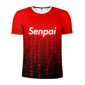 Мужская футболка 3D спортивная с принтом SENPAI MATRIX RED , 100% полиэстер с улучшенными характеристиками | приталенный силуэт, круглая горловина, широкие плечи, сужается к линии бедра | ahegao | anime | senpai | аниме | ахегао. | ахэгао | семпай | сенпаи