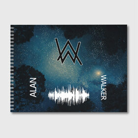 Альбом для рисования с принтом ALAN WALKER , 100% бумага
 | матовая бумага, плотность 200 мг. | Тематика изображения на принте: alan walker | aw | electro | electro music | music | алан уокер | музыка | музыкант | электро | электронная музыка