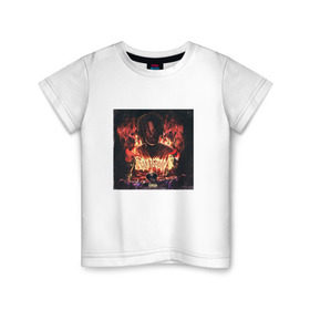 Детская футболка хлопок с принтом KIZARU KARMAGEDDON , 100% хлопок | круглый вырез горловины, полуприлегающий силуэт, длина до линии бедер | karmageddon | karmagedon | kizaru | кармагеддон | кармагедон | кизару