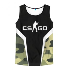 Мужская майка 3D с принтом CS:GO Camouflage , 100% полиэстер | круглая горловина, приталенный силуэт, длина до линии бедра. Пройма и горловина окантованы тонкой бейкой | conter | counter | cs go | csgo | global | offensive | strike | контер | кс го | ксго | страйк