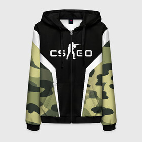 Мужская толстовка 3D на молнии с принтом CSGO Camouflage , 100% полиэстер | длина до линии бедра, манжеты и пояс оформлены мягкой тканевой резинкой, двухслойный капюшон со шнурком для регулировки, спереди молния, по бокам два кармана | conter | counter | cs go | csgo | global | offensive | strike | контер | кс го | ксго | страйк