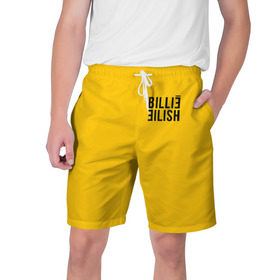Мужские шорты 3D с принтом BILLIE EILISH (как в bad guy) ,  полиэстер 100% | прямой крой, два кармана без застежек по бокам. Мягкая трикотажная резинка на поясе, внутри которой широкие завязки. Длина чуть выше колен | all | asleep | bad | bellyache | billie | dont | eilish | eyes | fall | guy | logo | music | ocean | reserved | singer | smile | when | yellow | айлиш | били | билли | бэрд | желтая | желтый | лого | музыка | пайрат | певица | эйлиш