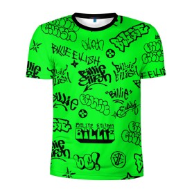 Мужская футболка 3D спортивная с принтом Billie Eilish graffiti , 100% полиэстер с улучшенными характеристиками | приталенный силуэт, круглая горловина, широкие плечи, сужается к линии бедра | billie | eilish | graffiti | айлиш | билли | граффити | татуировки