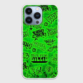 Чехол для iPhone 13 Pro с принтом Billie Eilish Graffiti glow ,  |  | Тематика изображения на принте: billie | eilish | glow | graffiti | grunge | айлиш | билли | граффити | кислота | татуировки