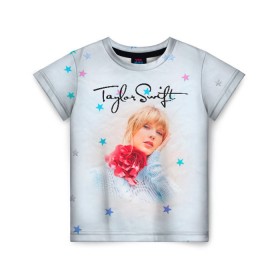 Детская футболка 3D с принтом Taylor Swift , 100% гипоаллергенный полиэфир | прямой крой, круглый вырез горловины, длина до линии бедер, чуть спущенное плечо, ткань немного тянется | Тематика изображения на принте: lover | taylor swift | taylor swift lover | тэйлор свифт