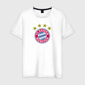 Мужская футболка хлопок с принтом BAYERN MUNCHEN , 100% хлопок | прямой крой, круглый вырез горловины, длина до линии бедер, слегка спущенное плечо. | fc bayern munchen | football | germany | logo | sport | бавария мюнхен | германия | лига | лого | спорт | фк | футбол | футбольный клуб | эмблема