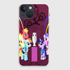 Чехол для iPhone 13 mini с принтом PONY ,  |  | my little pony | pinkie pie | scootaloo | spike | sweaty balls | искорка | крошка бель | маленькие пони | мульфтфильм | пони | скутолу | эппл блум