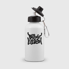 Бутылка спортивная с принтом BILLIE EILISH , металл | емкость — 500 мл, в комплекте две пластиковые крышки и карабин для крепления | be | billie | billie eilish | билли | билли айлиш