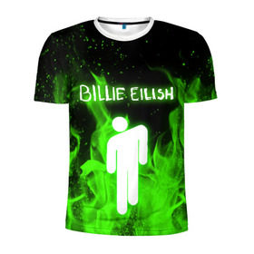 Мужская футболка 3D спортивная с принтом BILLIE EILISH , 100% полиэстер с улучшенными характеристиками | приталенный силуэт, круглая горловина, широкие плечи, сужается к линии бедра | bad guy | billie eilish | lovely billie | беляш. | билли айлиш | бэд гай